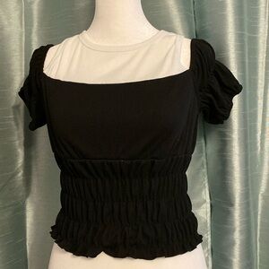 Black & white Shoulder reveal top